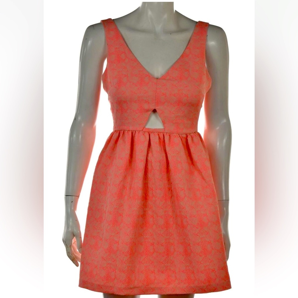 Zara trafaluc Coral Cutout peek Mini Dress size small